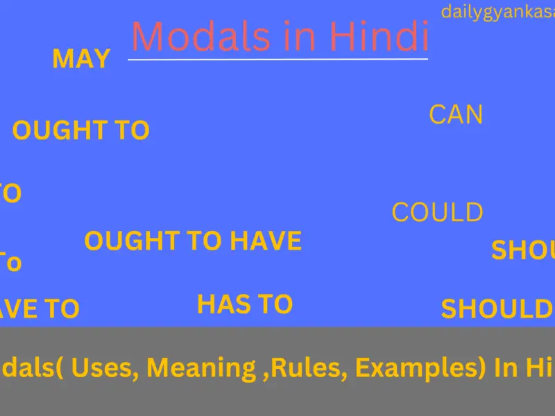 Modals verb in Hindi (Uses, Meaning ,Rules, Examples)