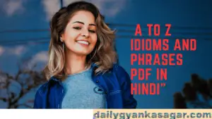 A to Z Idioms and Phrases PDF in Hindi 