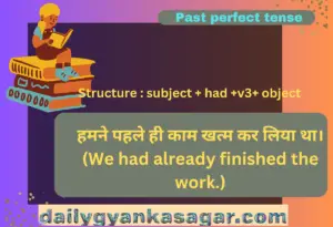 Past perfect tense structure and Example