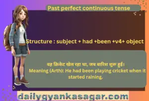 Past perfect continuous tense 